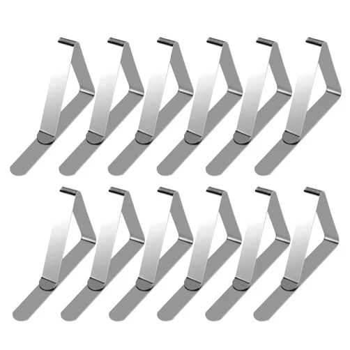 HAHAYOO 12 Pcs Picnic Tablecloth Clips for Outdoor Tables, Premium Table Cloth Clip Holders, Thick Picnic Table Clips for Dining Tables, Metal Table Cloth Holding Clip, Cover Clamps for Tablecloths HAHAYOO