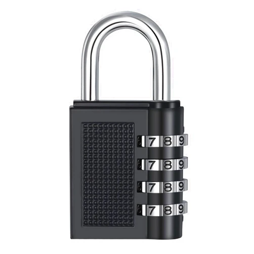 ZHEGE Gym Lock, 4 Digit Combination Lock for Locker, Fence, School, Toolbox, Hasp Storage (Black)