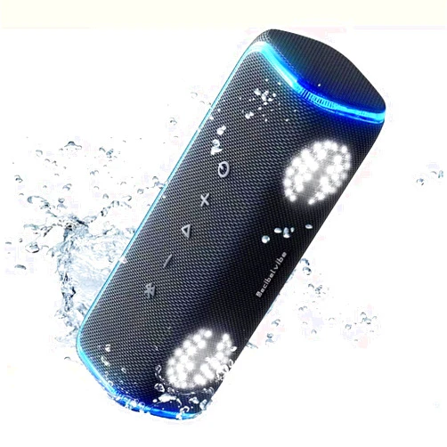 Decibelvibe Initial Tnz 7 - Portable Bluetooth Speaker, IPX7 Waterproof Speaker with 30W Powerful Sound, Deep Bass, Bluetooth 5.3, 24H Playtime, TWS Pairing for Stereo At Home, Party, Outdoor. (Cyan)
