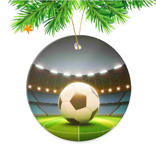 ATEDEANEI Soccer Christmas Ornaments Football,Small Xmas Tree Party Holiday Decorations