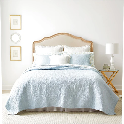Laura Ashley King Size Quilt Set Cotton Reversible Bedding with Matching Shams, Ideal for All Seasons & Pre-Washed for Added Softness, Breeze Blue