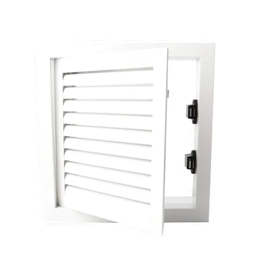 Crezone 11.65 x 11.65 inch - Access Doors - Access Panel for Drywall with Push-Button Switch - Access Panel with Vent - Aluminum Alloy - White - Good Ventilation - Inside Dimensions: 10 x 10 inch
