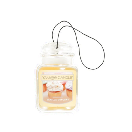 Yankee Candle Car Air Fresheners, Hanging Car Jar Ultimate, Neutralizes Odors Up To 30 Days, Vanilla Cupcake, 0.96 OZ (Pack of 4)