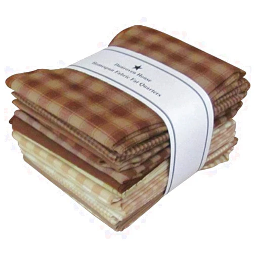 Dunroven House Homespun 12-Piece Fat Quarters, 18 by 21-Inch, Brown/Natural