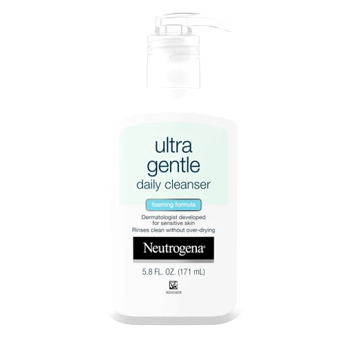 Neutrogena Ultra Gentle Foaming Facial Cleanser, Hydrating Face Wash for Sensitive Skin, Gently Cleanses Face Without Over Drying, Oil-Free, Soap-Free, 5.8 fl. oz