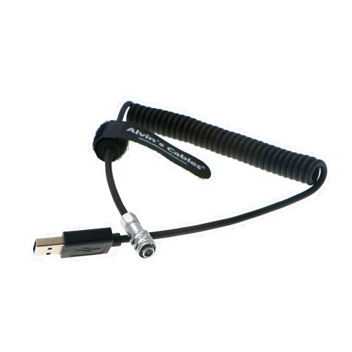Alvin's Cables BMPCC-4K|6K Power-Cable for Blackmagic-Pocket-Cinema-Camera from Power-Bank USB QC 2.0|3.0 12V to 2-Pin Female Flexible Coiled Cable Alvin's Cables (USB)