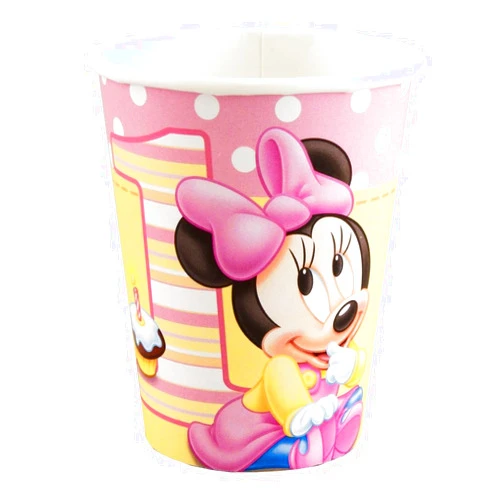 Amscan 581139 Disney© Minnie 1st Birthday Cups, 9 oz., 8 pcs
