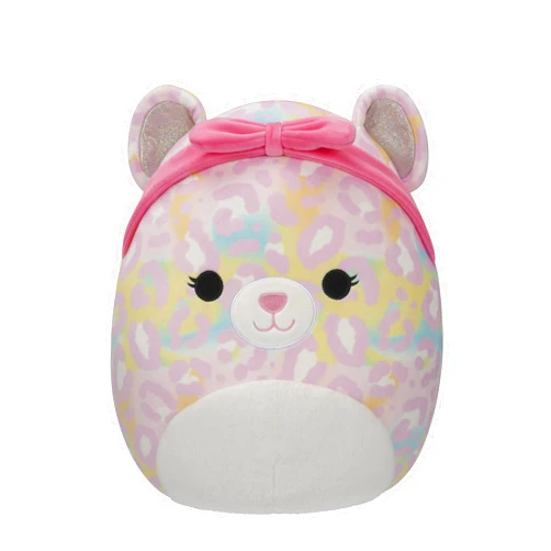Squishmallows Original 12-Inch Michaela Rainbow Leopard with Pink Bandana - Official Jazwares Plush