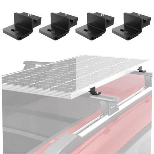 BougeRV Solar Panel T-Slot Mounting Kit Fits for Auto Cross Bars with T-Track to Secure Most 100 to 200 Watt Solar Panel, Heavy Duty Solar Panel Roof Rack Mounting Brackets DIY Off-Grid Solar Systems