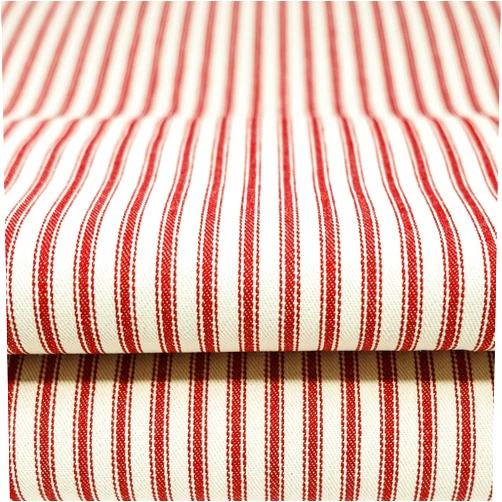 Roc-lon 44/45 Inches Wide 100% Cotton Woven Ticking, Striped Red 15 Yard Bolt