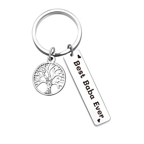 ZQEOU Baba Gift Brother Jewelry Cousin Keycahin Uncle Gift Grandpa Keychain