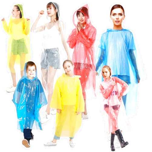 Conoelan Disposable Rain Ponchos, Apply to Rain Ponchos for Kids and Adults, Disposable Emergency Rain Ponchos Waterproof Rain Coat Family Pack 25pack