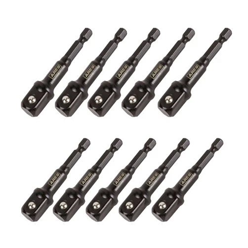 ARES 70390-10-Piece 1/2-Inch Drive 3-Inch Impact Grade Socket Adapter Set - Turns Impact Drill Drivers into High Speed Socket Drivers