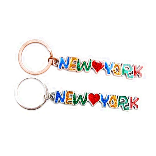 Favorict New York NYC NY Keychain Metal Key Ring NY Souvenir Gift Set (Type B, Pack 2)