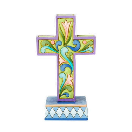 Enesco Jim Shore Heartwood Creek Cross Miniature Figurine, 3.6 Inch, Multicolor