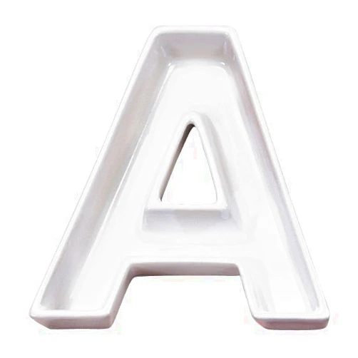 Ivy Lane Design Ceramic Love Letter Dish, Letter A, White