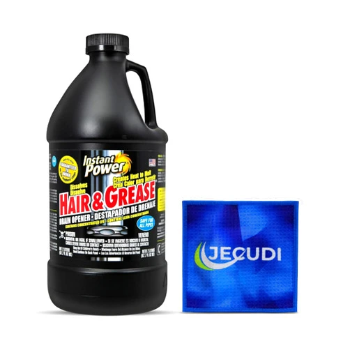 Jecudi Hair & Grease Drain Cleaner – Clog Remover for Drains – Liquid & Fast Acting Drain Cleaner - Safe Drain Cleaner for Pipes – Drain Cleaner for Home Plumbing – with Microfiber Cleaning Towel