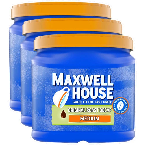 Maxwell House The Original Roast Decaf Medium Roast Ground Coffee (29.3 oz Canister) (Pack of 3)