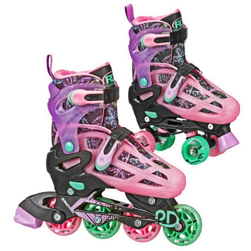 Roller Derby Falcon 2-in-1 Combo Quad and Inline Skates for Kids, Adjustable Sizing