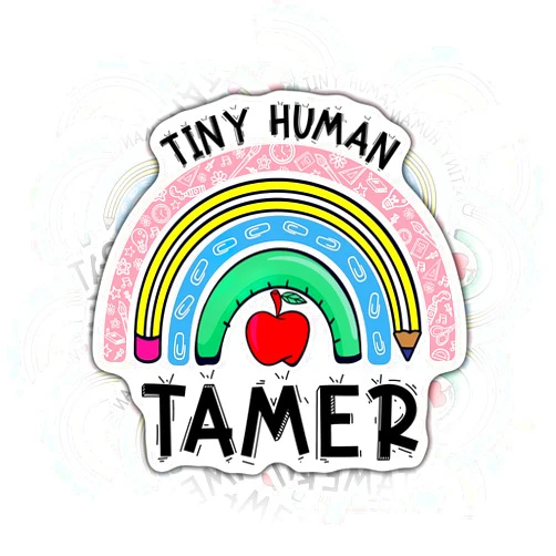 DONX 3PCS Tiny Human Tamer Sticker for Kids Teens, Waterproof Vinyl Stickers, Aesthetic Laptop Stickers, Stickers for Water Bottles 2in One