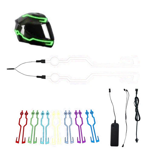 DAGAHE Universal Motorcycle Helmet El Line Light,Motorcycle Helmet Light Bar,Night Riding Signal Helmet El Light Sticker,Luminous Helmet Strip with 3 Modes,Battery Motorcycle Decorations Light Strip(White)