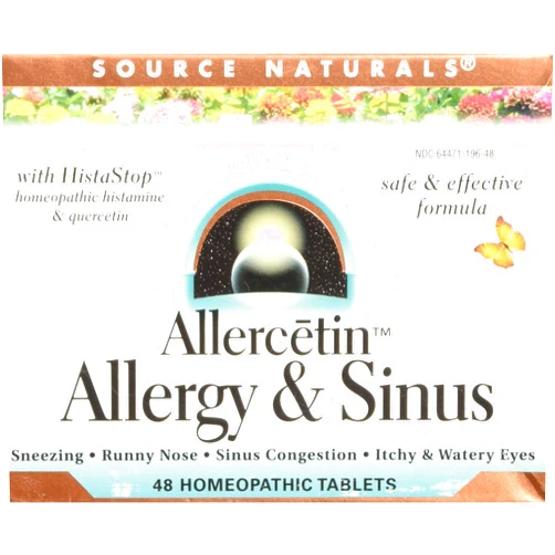Source Naturals Allercetin Allergy & Sinus, Homeopathic Tablets, 48 tablets