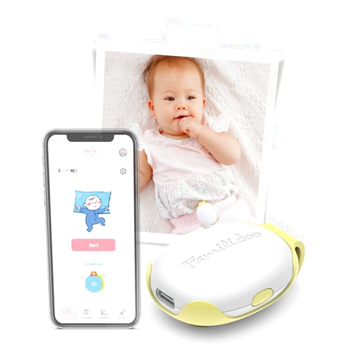 Familidoo Smart Baby Monitor Clip - Monitor Infant Abdominal Movement with Audio Alerts - Rollover Position Alarm - Sleep Record - Light and Easy to Clip on Diaper - Newborn Care Safety Essential