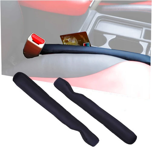 HZYICH PU Leather Car seat Console Side Gap Filler water proof easy to clean Pack of 2 (Black)