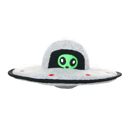 TUFFY - World's Tuffest Soft Dog Toy - Alien- UFO - Squeaker- Multiple Layers. Made Durable, Strong & Tough. Interactive Play (Tug, Toss & Fetch). Machine Washable & Floats. (Regular)