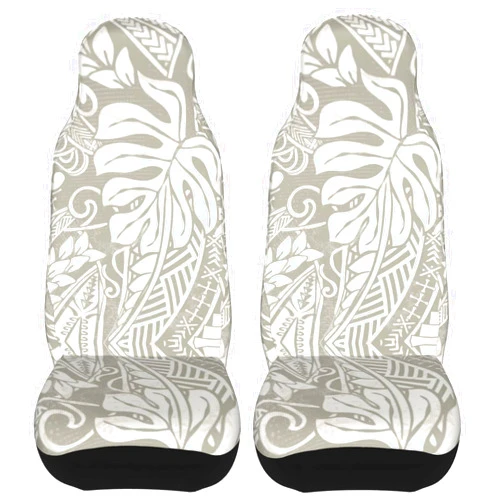 Adergogo Vintage Organic Samoan Tribal Car Seat Covers Soft Breathable Universal Front Seats Full Set Automotive Vehicle Cushion Cover Interior Accessories Protector for Car, Truck, and SUV