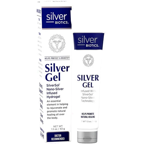 American Biotech Labs Silver Biotics Colloidal Silver Gel Nano-Silver 20 PPM Soothing Skin Gel | Versatile 1.5 oz Gel for Skin Comfort and Wellness
