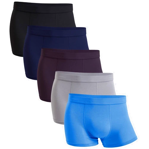 youlehe Men's Underwear Soft Bamboo Rayon Boxer Briefs Stretch Trunks Pack