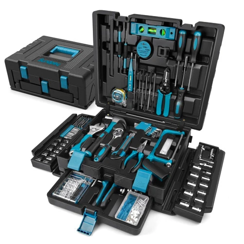 Sundpey 379-PCs Home Tool Kit - Portable Complete Household and Auto Repair Tool Set - Hand General Basic Tool Box Storage Case with Drawer - Full Basic Toolkit for Handyman & Diyer & Homeowner