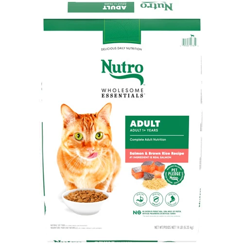 Nutro Core Dry Cat Food NUTRO WHOLESOME ESSENTIALS Adult Natural Dry Cat Food Salmon & Brown Rice Recipe, 14 lb. Bag