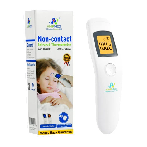 Amplim Non-Contact Forehead Thermometer for Kids and Adults - Touchless Digital Fever Thermometer with Temporal Head Function - No-Touch Baby Thermometer for Accurate Temperature Reading. FSA HSA