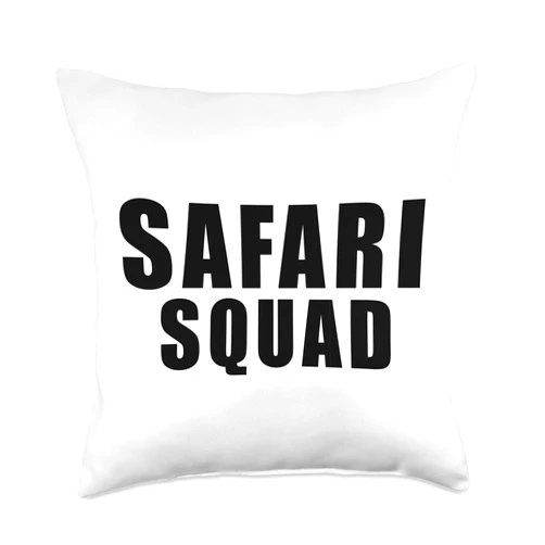 Best Safari Gifts Savanna Giraffe Zebra Squad Co. Cool Safari for Men Women Zoologist African Animal Print Zoo Throw Pillow, 18x18, Multicolor