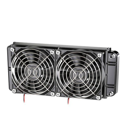 Clyxgs Water Cooling Radiator, 12 Pipe Aluminum Heat Exchanger Radiator with Fan for PC CPU Computer Water Cool System DC12V 240mm Black