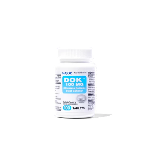 Major Docusate Sodium 100 mg - Stool Softener Tablets for Constipation Relief - Helps Stop Constipation - Stool Softeners for Women, Men, and Kids Ages 12+ - 100 Tablets