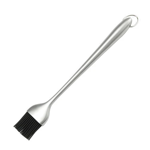 HQY Heavy-duty BBQ Basting Brush by HQY - Silicone Bristles with 12 Inch Stainless Steel Handle - Make Grilling Easy - 5 Year Guarantee