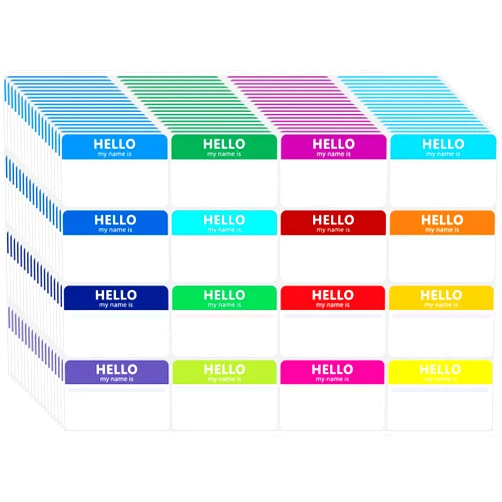 Solpla 400 Pcs Name Tags Colorful Sticker-16 Colors (3