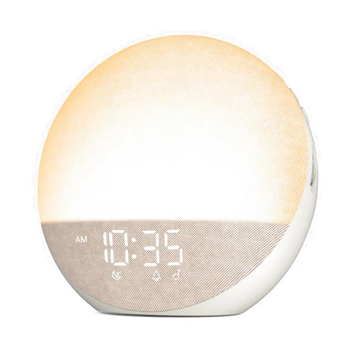 Odokee Sunrise Alarm Clock White Noise Machine: Natural Wake Up Light - Dimmable Clock with Bluetooth Speaker for Bedroom - 25 Sleep Sounds for Baby Adults Kids Putty