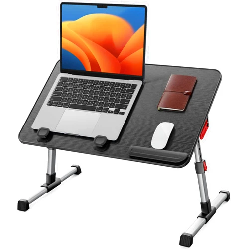 SAIJI Laptop Bed Tray Table, Adjustable Home Office Standing Desk Portable Lightweight Foldable Lap Desk for Sofa Couch Floor Working Studying Reading Writing Eating,Fit Up to 17