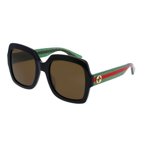 Gucci 0036S 002 Black 0036S Square Sunglasses Lens Category 3 Size 54mm, womens