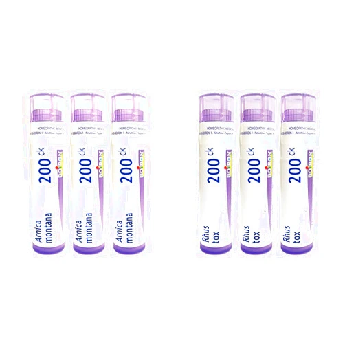 Boiron Homeopathic Arnica Montana for Muscle Pain Relief (3 Count) and Rhus Toxicodendron for Joint Pain Relief (3 Count)