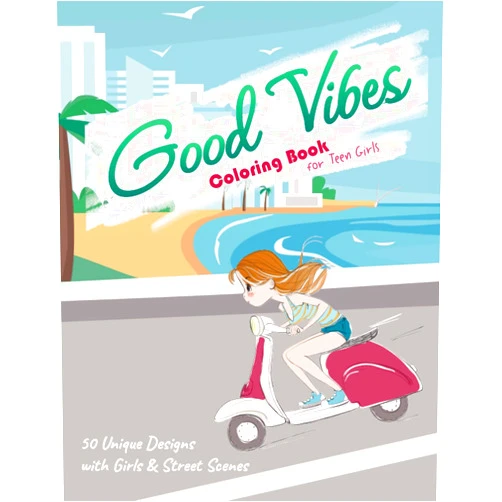 By Sue Greene (Author) Good Vibes Coloring Book for Teen Girls: 50 Unique Designs with Girls & Street Scenes | Inspirational Sayings and Positive Quotes | Perfect Gift for ... Easy and Simple to Color | Beginner Friendly