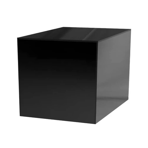 Marketing Holders 7 Inch Acrylic Display Box with One Open Side Black Versatile Square Plastic Merchandise Storage Bin or Retail Product Riser by Marketing Holders
