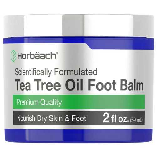 Horbäach Tea Tree Oil Foot Balm | 2 oz | Moisturizes and Nourishes Dry Skin & Feet | Scientifically Formulated