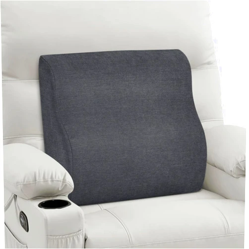 TANYOO Back Support Pillow for Recliner Dual Layer Lumbar Support Pillow with Gel Memory Foam Ergonomic Orthopedic Couch Back Cushions for Elderly Lower Back Pain Relief Washable Cover Dark Grey