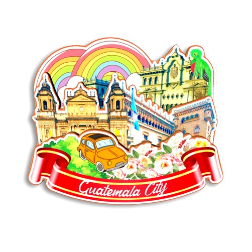 Quwsne Refrigerator Magnet Guatemala City Guatemala Fridge Magnet City Travel Souvenirs Tourist Gifts 3D Classic Landmarks Handmade Crafts Home Decoration2087