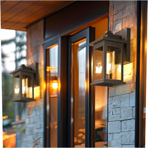 Emliviar 2 Pack Dusk to Dawn Outside Wall Mount Lighting, 11.8 inch Exterior Light Fixture with Clear Glass, Black Finish, 1803EW1-PC-2PK BK